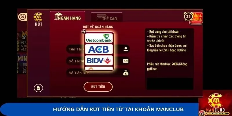 Hướng dẫn rút tiền thưởng từ tài khoản MANCLUB