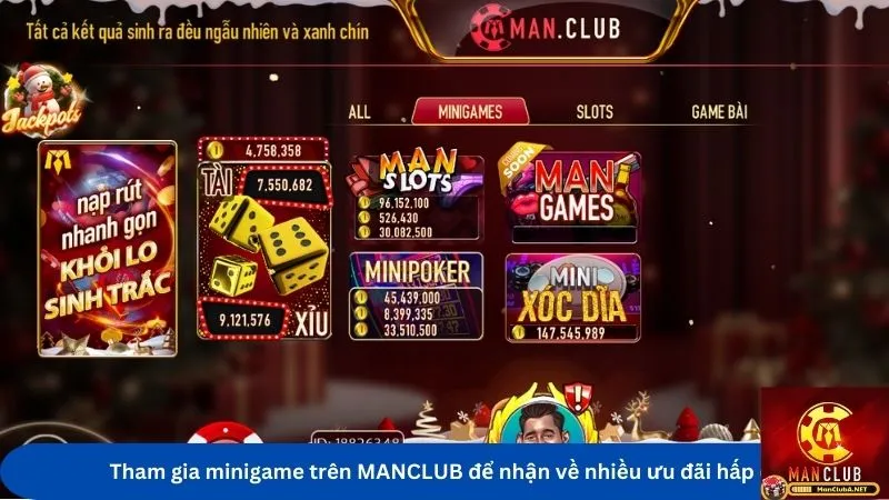 Tham gia minigame trên MANCLUB để nhận về nhiều ưu đãi hấp dẫn